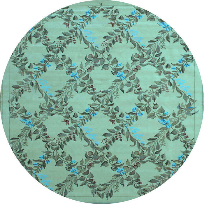 Round Persian Light Blue Traditional Rug, tr1338lblu