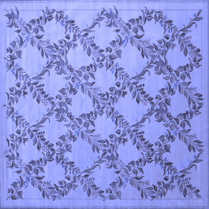 Square Persian Blue Traditional Rug, tr1338blu