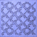 Square Persian Blue Traditional Rug, tr1338blu