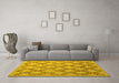 Machine Washable Persian Yellow Traditional Rug in a Living Room, wshtr1338yw