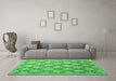 Machine Washable Persian Emerald Green Traditional Area Rugs in a Living Room,, wshtr1338emgrn