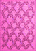 Machine Washable Persian Pink Traditional Rug, wshtr1338pnk