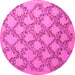 Round Persian Pink Traditional Rug, tr1338pnk