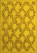 Machine Washable Persian Yellow Traditional Rug, wshtr1338yw