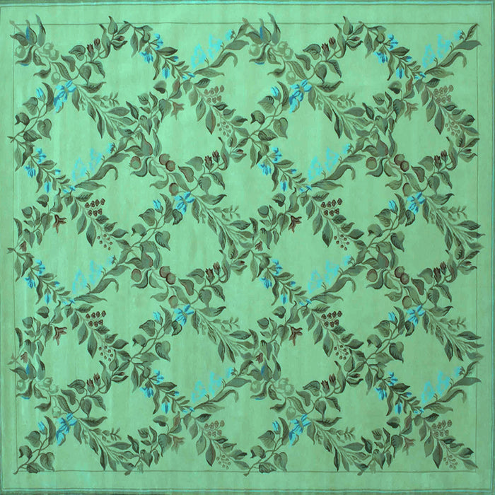 Square Persian Turquoise Traditional Rug, tr1338turq