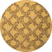 Round Persian Brown Traditional Rug, tr1338brn