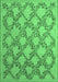 Machine Washable Persian Emerald Green Traditional Area Rugs, wshtr1338emgrn