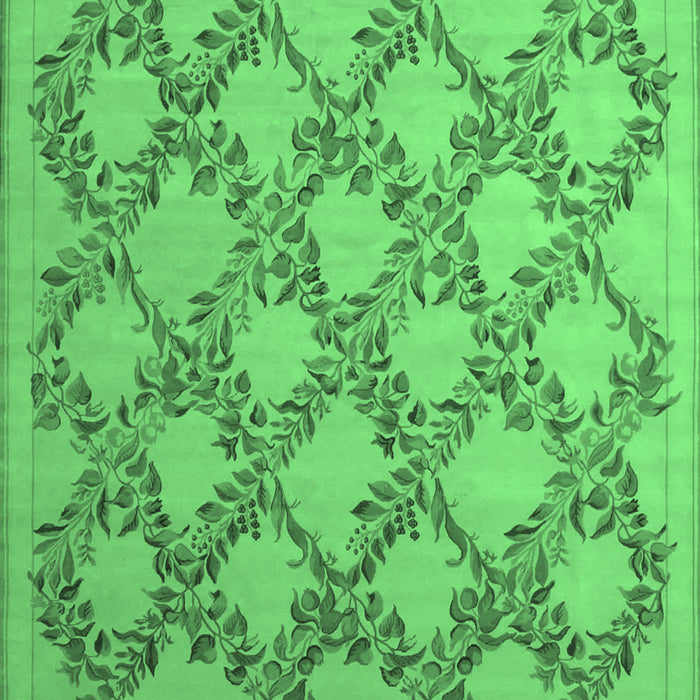 Machine Washable Persian Emerald Green Traditional Area Rugs, wshtr1338emgrn
