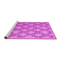 Sideview of Machine Washable Persian Purple Traditional Area Rugs, wshtr1338pur