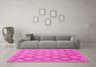 Machine Washable Persian Pink Traditional Rug in a Living Room, wshtr1338pnk