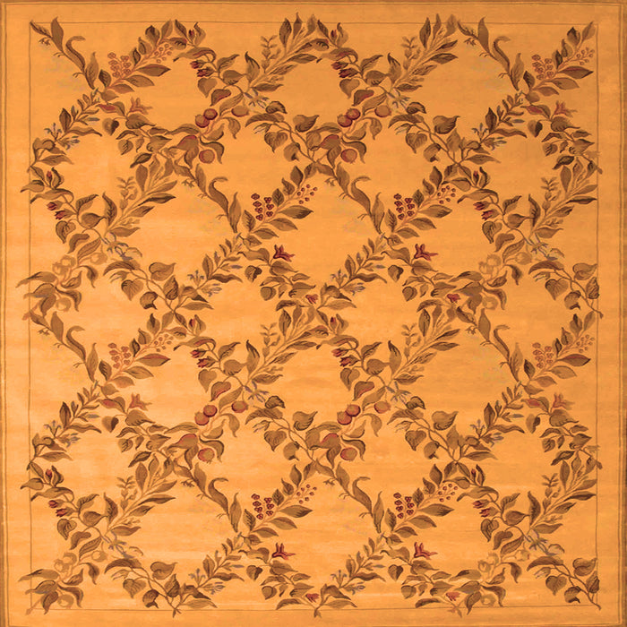 Serging Thickness of Persian Orange Traditional Rug, tr1338org