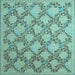 Square Persian Light Blue Traditional Rug, tr1338lblu