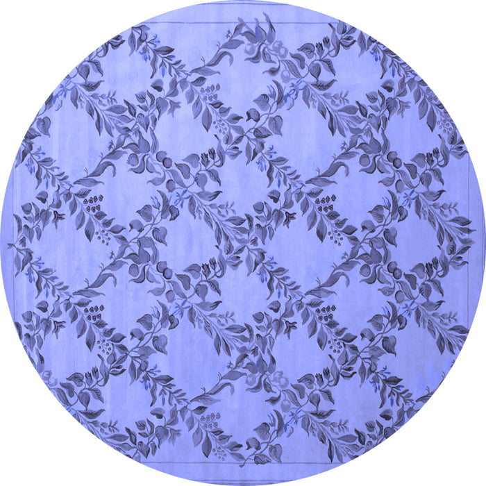 Round Persian Blue Traditional Rug, tr1338blu
