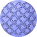 Round Persian Blue Traditional Rug, tr1338blu