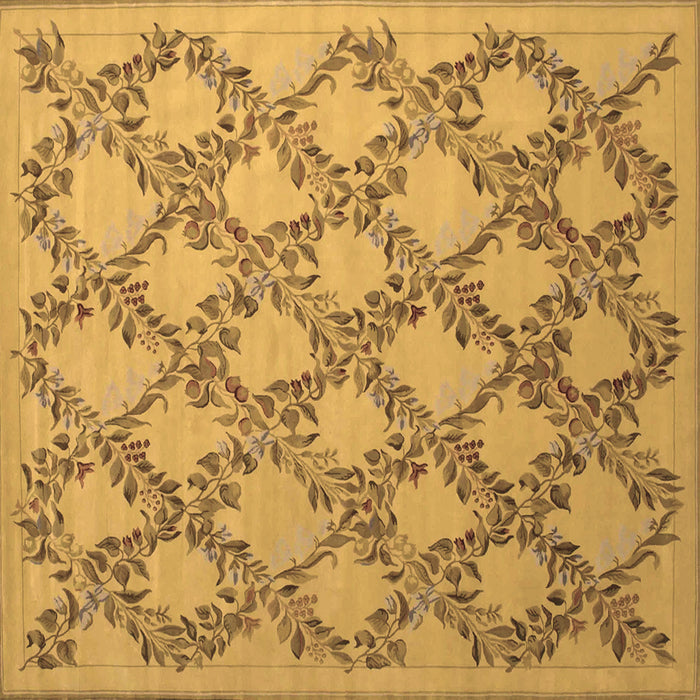 Square Persian Brown Traditional Rug, tr1338brn
