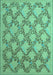 Machine Washable Persian Turquoise Traditional Area Rugs, wshtr1338turq