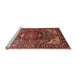 Sideview of Machine Washable Traditional Orange Salmon Pink Rug, wshtr1339