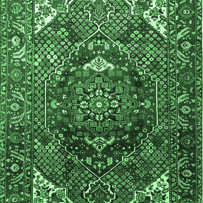 Machine Washable Persian Emerald Green Traditional Area Rugs, wshtr1339emgrn