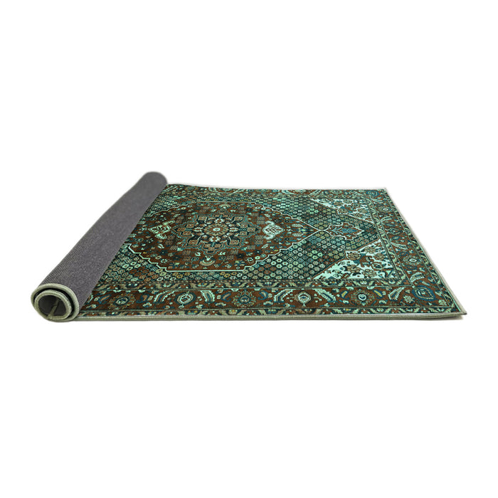 Sideview of Persian Turquoise Traditional Rug, tr1339turq