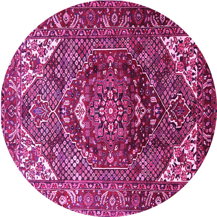 Round Persian Pink Traditional Rug, tr1339pnk
