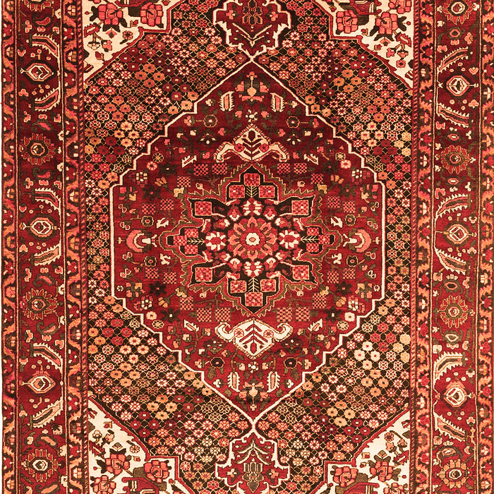 Serging Thickness of Machine Washable Persian Orange Traditional Area Rugs, wshtr1339org