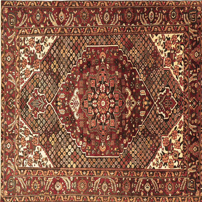 Square Machine Washable Persian Brown Traditional Rug, wshtr1339brn