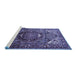 Sideview of Machine Washable Persian Blue Traditional Rug, wshtr1339blu