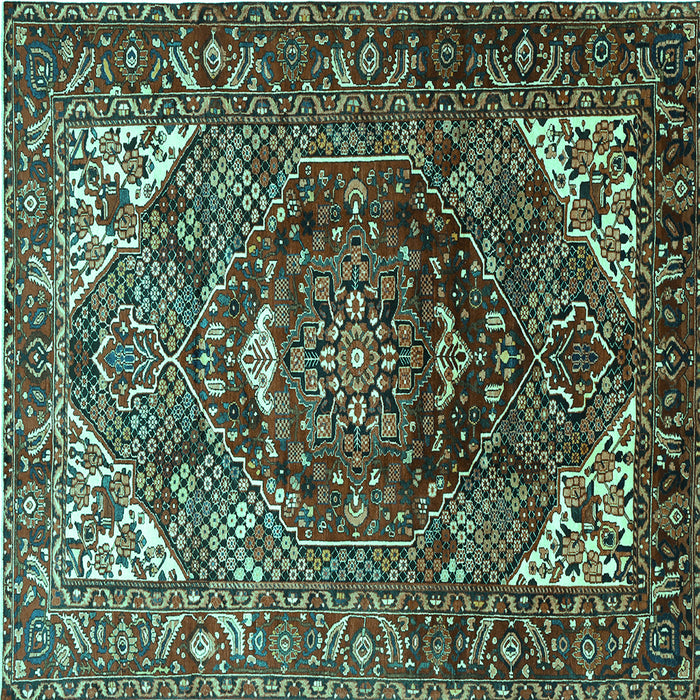 Square Persian Turquoise Traditional Rug, tr1339turq