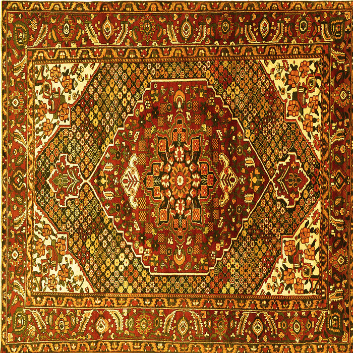 Square Persian Yellow Traditional Rug, tr1339yw