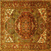 Square Persian Yellow Traditional Rug, tr1339yw