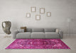 Machine Washable Persian Pink Traditional Rug in a Living Room, wshtr1339pnk