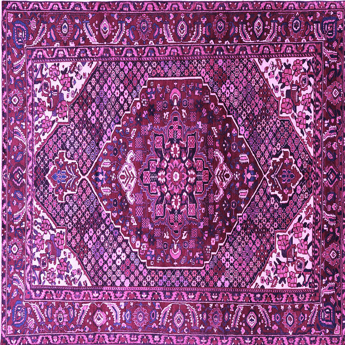 Square Machine Washable Persian Purple Traditional Area Rugs, wshtr1339pur