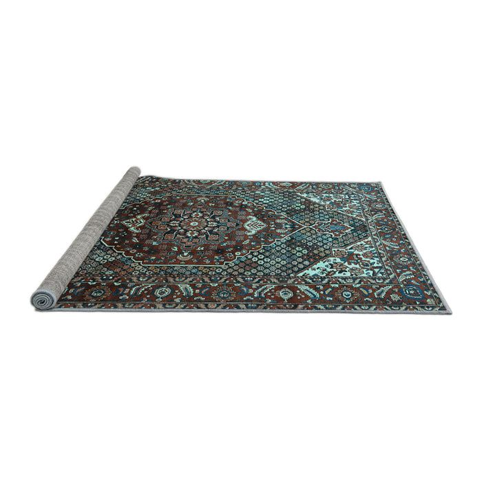 Sideview of Machine Washable Persian Light Blue Traditional Rug, wshtr1339lblu