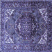 Square Persian Blue Traditional Rug, tr1339blu