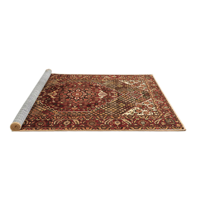 Sideview of Machine Washable Persian Brown Traditional Rug, wshtr1339brn