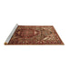 Sideview of Machine Washable Persian Brown Traditional Rug, wshtr1339brn