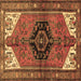 Square Persian Brown Traditional Rug, tr133brn