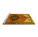 Sideview of Machine Washable Persian Yellow Traditional Rug, wshtr133yw