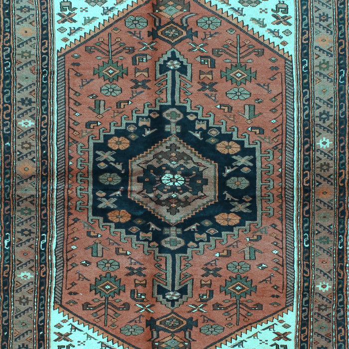 Machine Washable Persian Light Blue Traditional Rug, wshtr133lblu