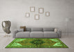 Machine Washable Persian Green Traditional Area Rugs in a Living Room,, wshtr133grn