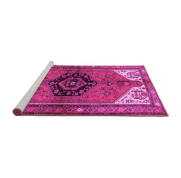 Sideview of Machine Washable Persian Pink Traditional Rug, wshtr133pnk