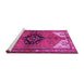 Sideview of Machine Washable Persian Pink Traditional Rug, wshtr133pnk