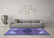 Machine Washable Persian Blue Traditional Rug in a Living Room, wshtr133blu