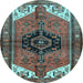 Round Persian Light Blue Traditional Rug, tr133lblu