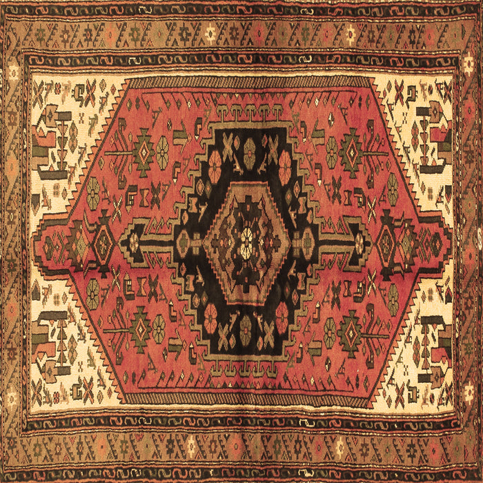 Square Machine Washable Persian Brown Traditional Rug, wshtr133brn