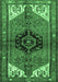 Machine Washable Persian Emerald Green Traditional Area Rugs, wshtr133emgrn