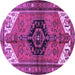 Round Persian Purple Traditional Rug, tr133pur