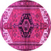 Round Persian Pink Traditional Rug, tr133pnk