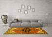 Machine Washable Persian Yellow Traditional Rug in a Living Room, wshtr133yw