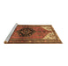 Sideview of Machine Washable Persian Brown Traditional Rug, wshtr133brn